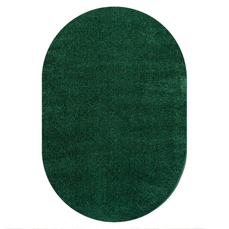 Haze Solid Low-pile Area Rug Emerald