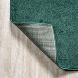 Haze Solid Low-pile Area Rug Emerald