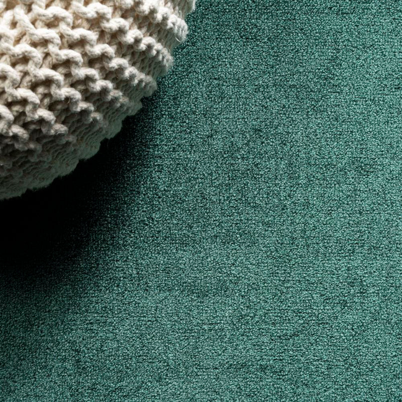 Haze Solid Low-pile Area Rug Emerald