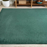 Haze Solid Low-pile Area Rug Emerald