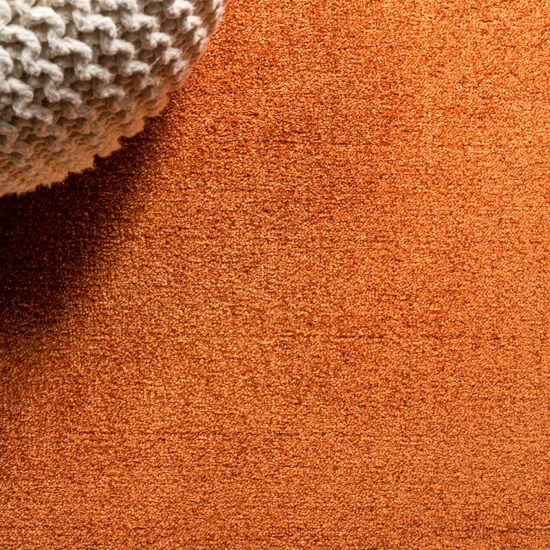 Haze Solid Low-pile Area Rug Orange