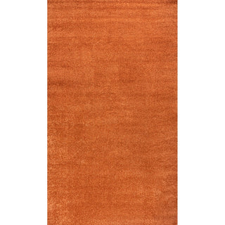 Haze Solid Low-pile Area Rug Orange