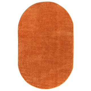 Haze Solid Low-pile Area Rug Orange