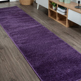 Haze Solid Low-pile Area Rug Purple