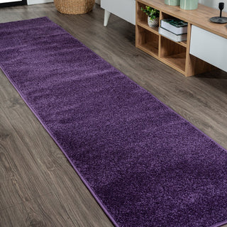 Haze Solid Low-pile Area Rug Purple