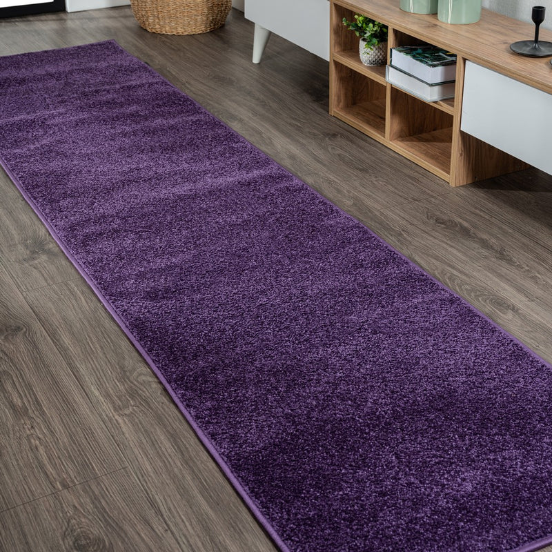Haze Solid Low-pile Area Rug Purple