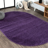 Haze Solid Low-pile Area Rug Purple
