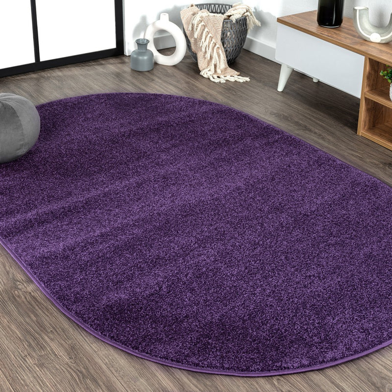 Haze Solid Low-pile Area Rug Purple
