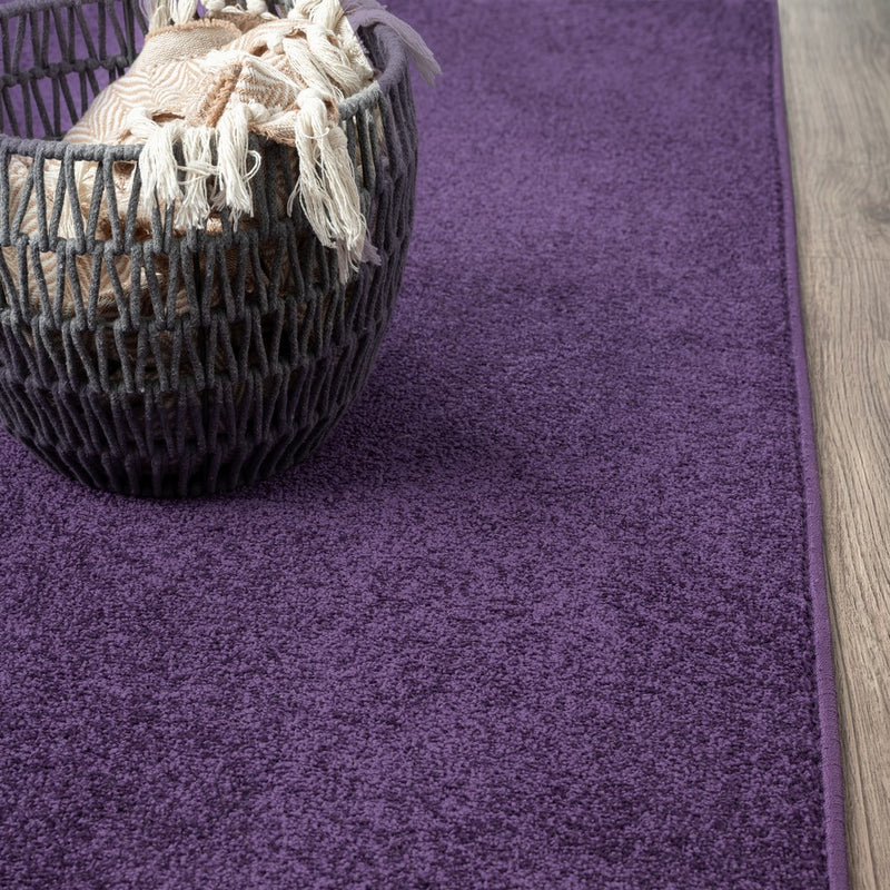 Haze Solid Low-pile Area Rug Purple