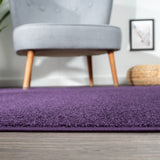 Haze Solid Low-pile Area Rug Purple