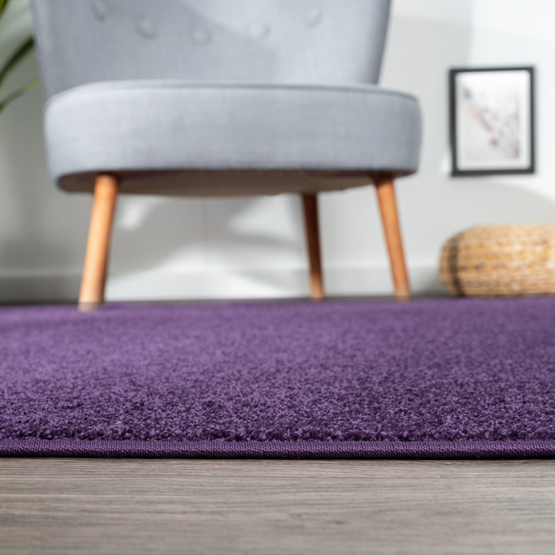 Haze Solid Low-pile Area Rug Purple