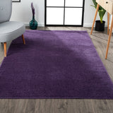 Haze Solid Low-pile Area Rug Purple