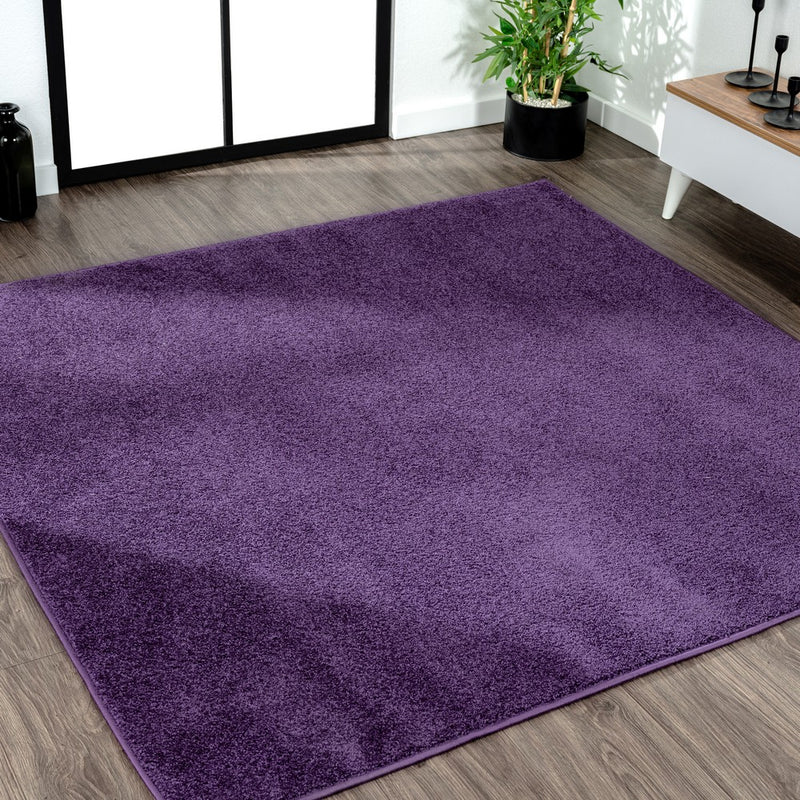 Haze Solid Low-pile Area Rug Purple