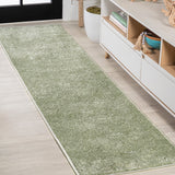 Haze Solid Low-pile Area Rug Green