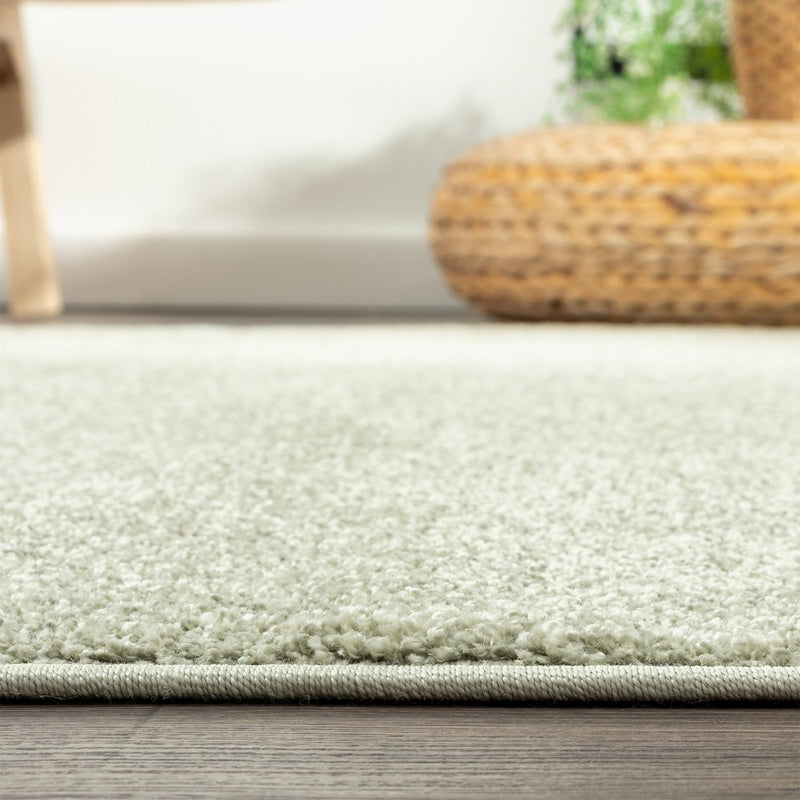 Haze Solid Low-pile Area Rug Green