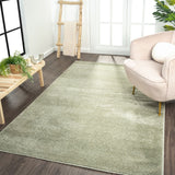 Haze Solid Low-pile Area Rug Green