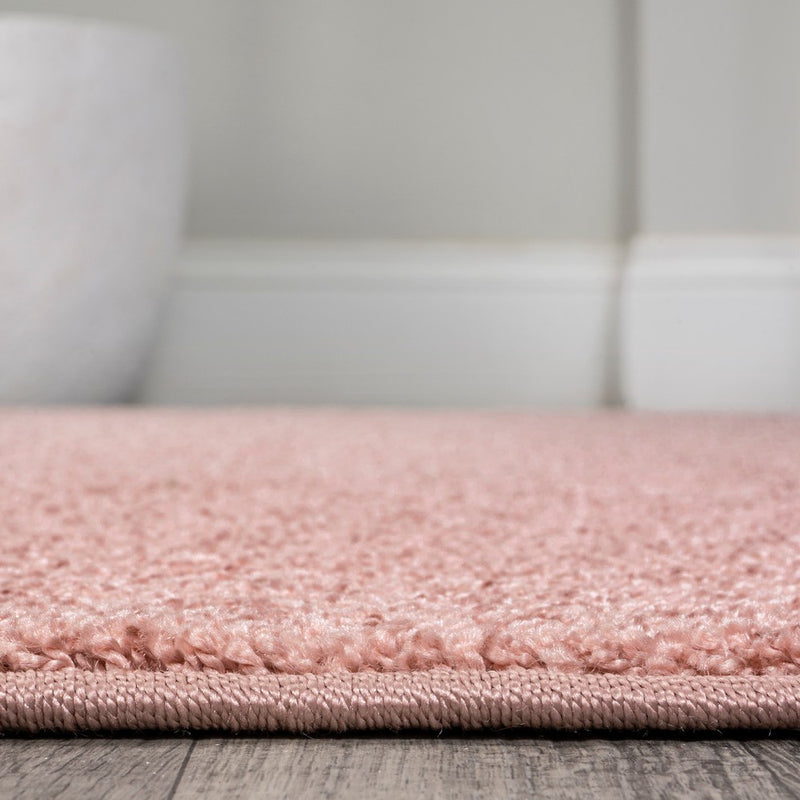 Haze Solid Low-pile Area Rug Pink