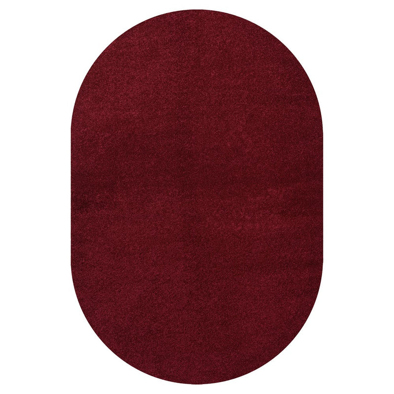 Haze Solid Low-pile Area Rug Dark Red