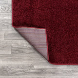 Haze Solid Low-pile Area Rug Dark Red