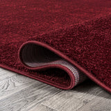 Haze Solid Low-pile Area Rug Dark Red