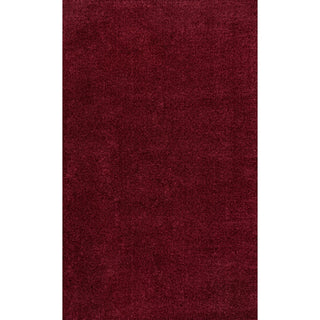 Haze Solid Low-pile Area Rug Dark Red