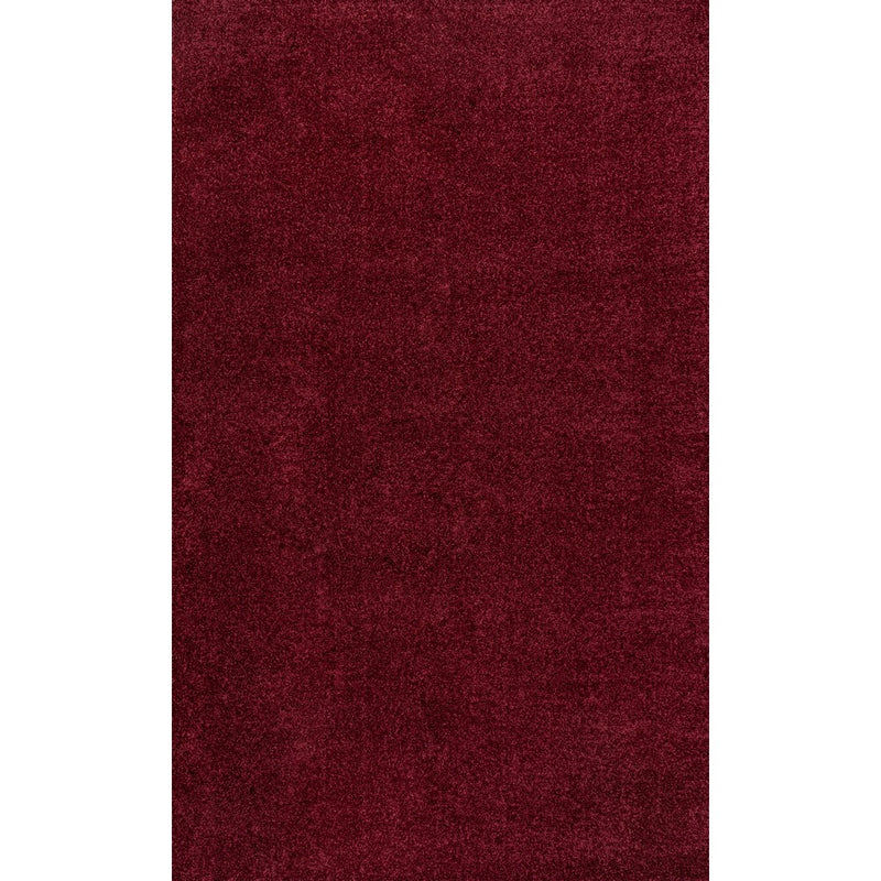 Haze Solid Low-pile Area Rug Dark Red