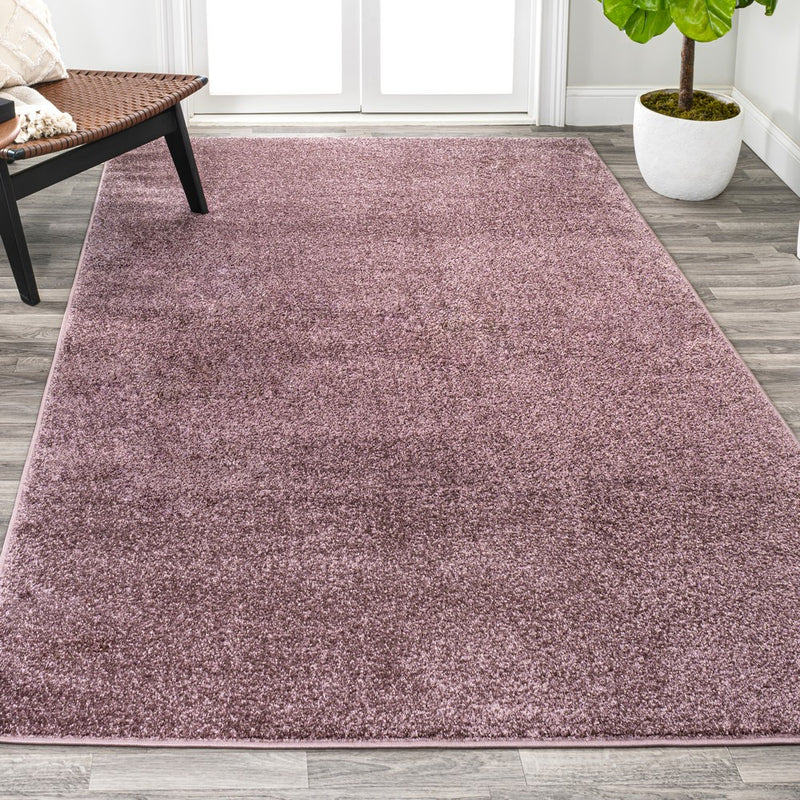 Haze Solid Low-pile Area Rug Light Purple