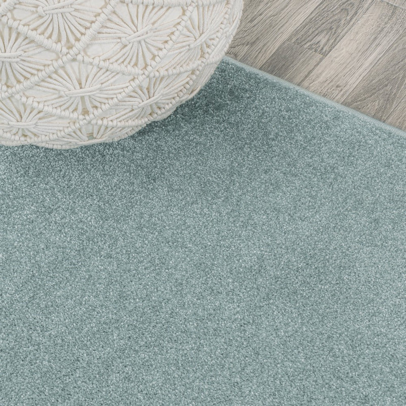 Haze Solid Low-pile Area Rug Light Blue