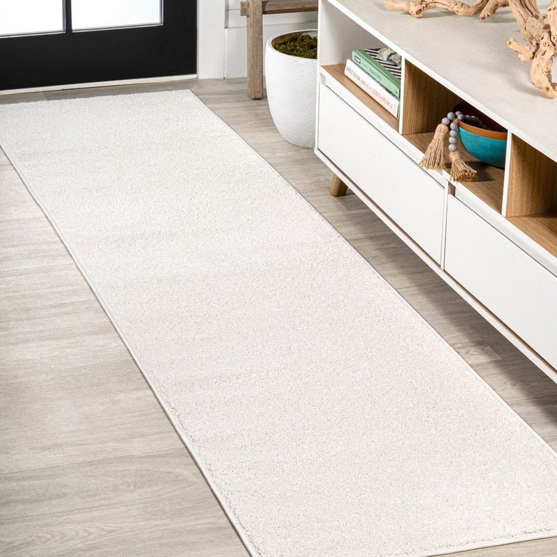 Haze Solid Low-pile Area Rug Cream