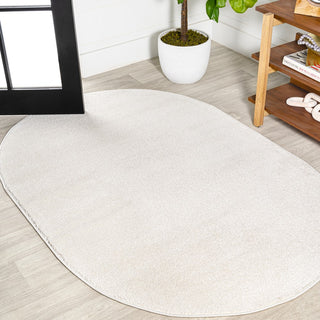 Haze Solid Low-pile Area Rug Cream