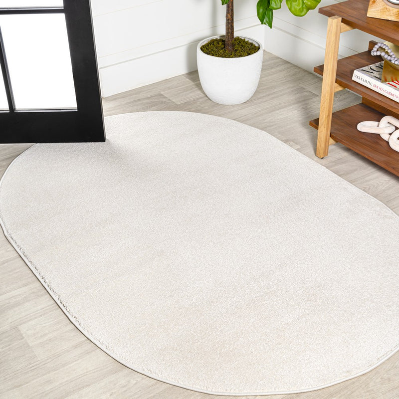 Haze Solid Low-pile Area Rug Cream