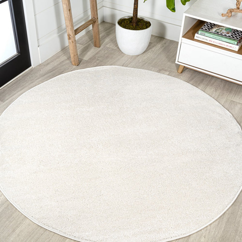 Haze Solid Low-pile Area Rug Cream