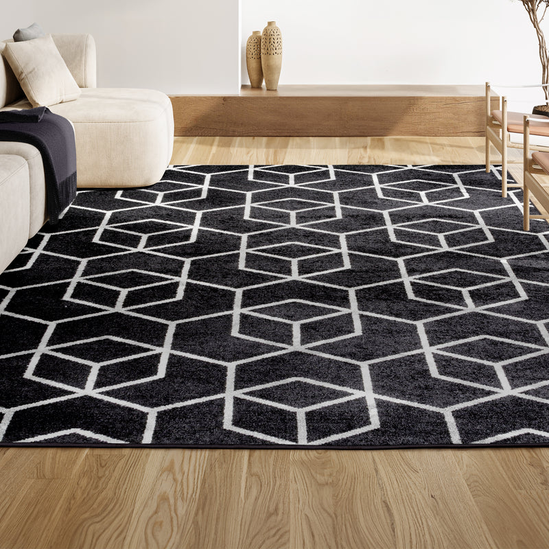 Tumbling Blocks Modern Geometric Area Rug 2
