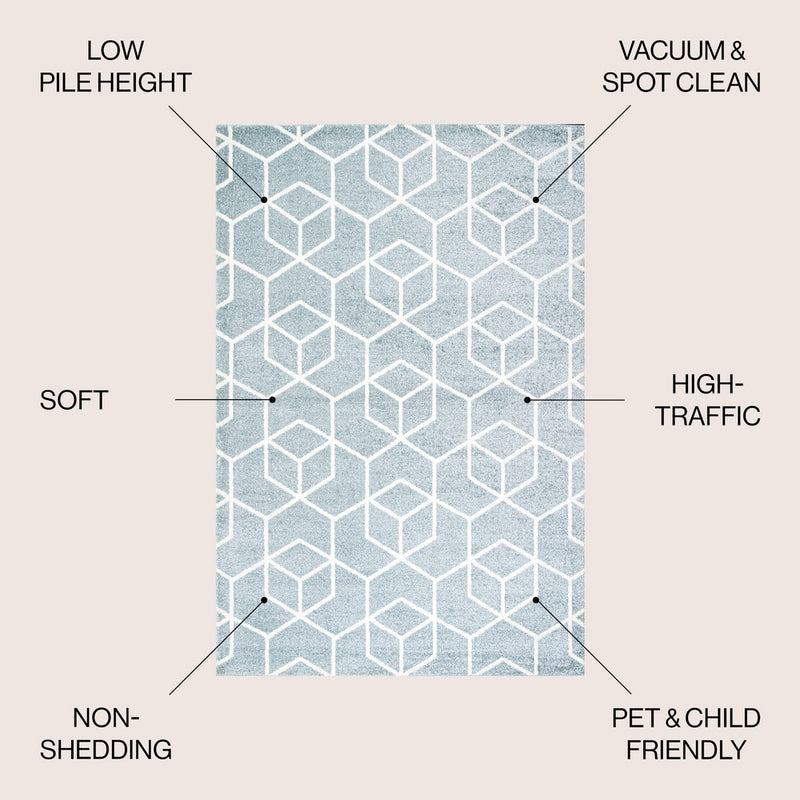 Tumbling Blocks Modern Geometric Area Rug