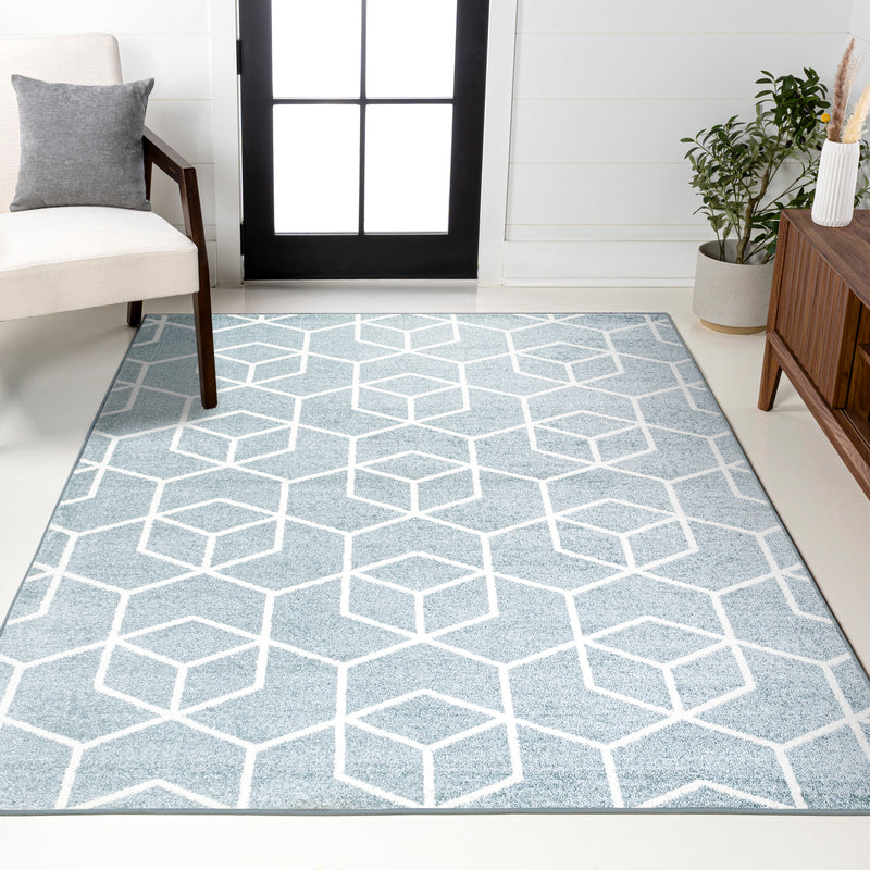 Tumbling Blocks Modern Geometric Area Rug