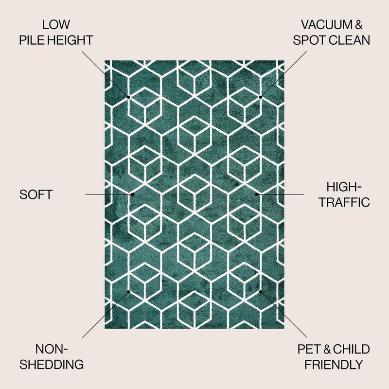 Tumbling Blocks Modern Geometric Area Rug