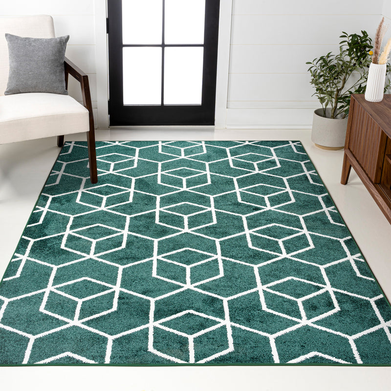 Tumbling Blocks Modern Geometric Area Rug