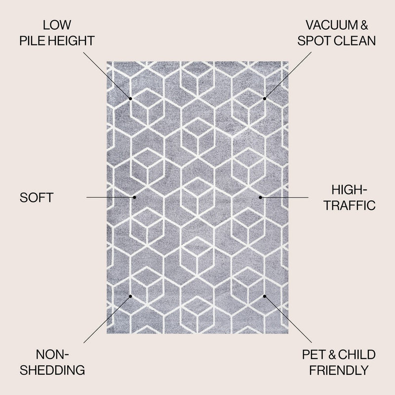 Tumbling Blocks Modern Geometric Area Rug 2