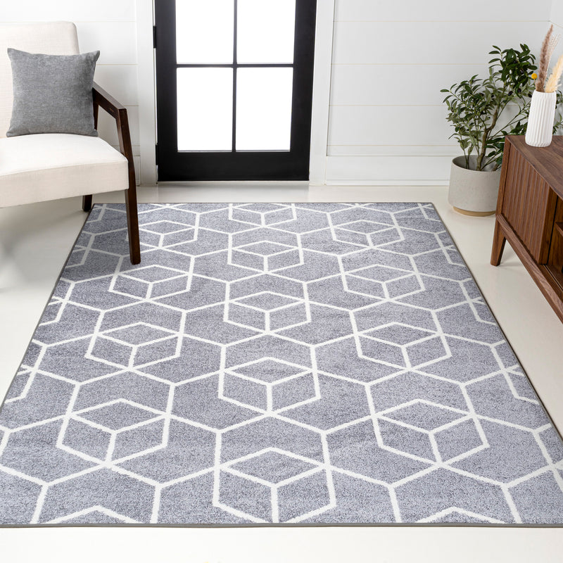Tumbling Blocks Modern Geometric Area Rug 2