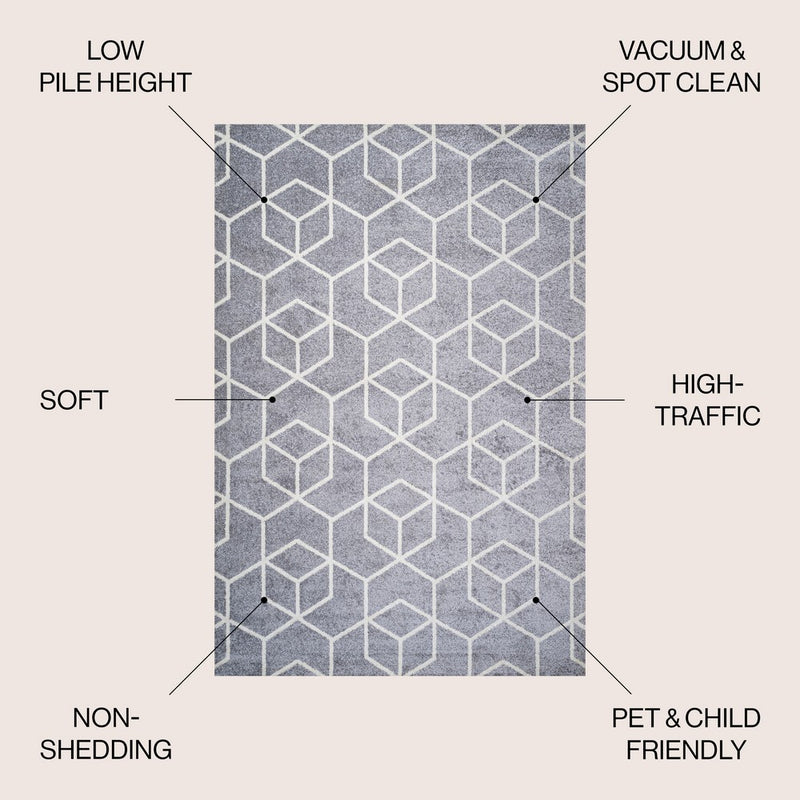 Tumbling Blocks Modern Geometric Area Rug 2