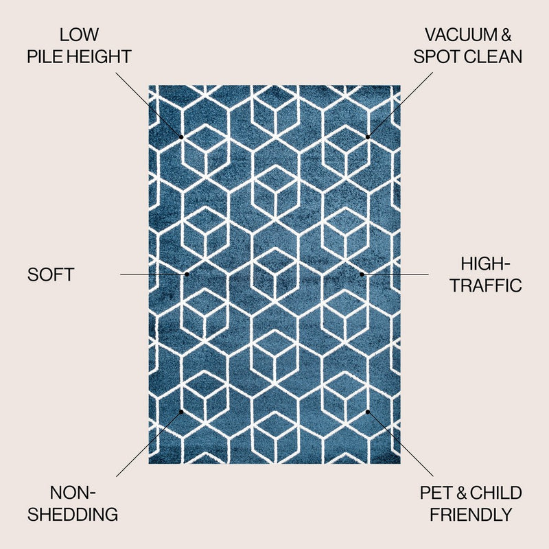 Tumbling Blocks Modern Geometric Area Rug 2