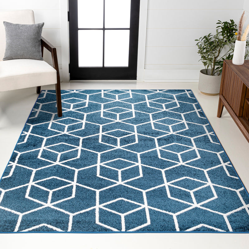 Tumbling Blocks Modern Geometric Area Rug 2