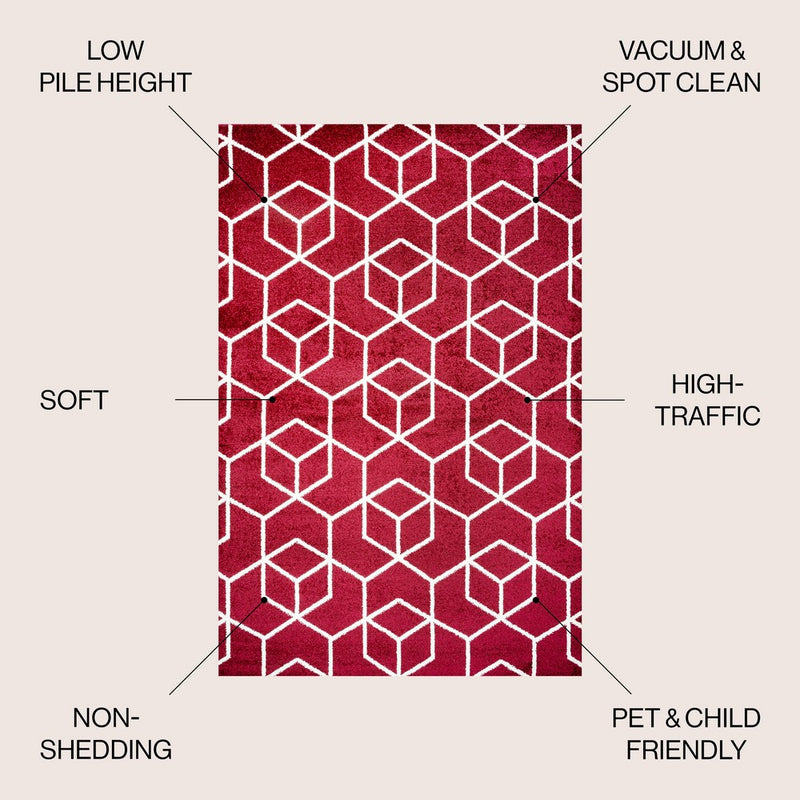 Tumbling Blocks Modern Geometric Area Rug 2