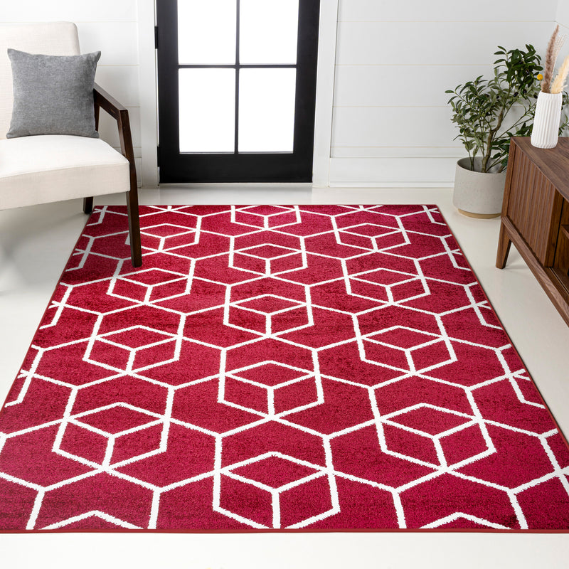 Tumbling Blocks Modern Geometric Area Rug 2