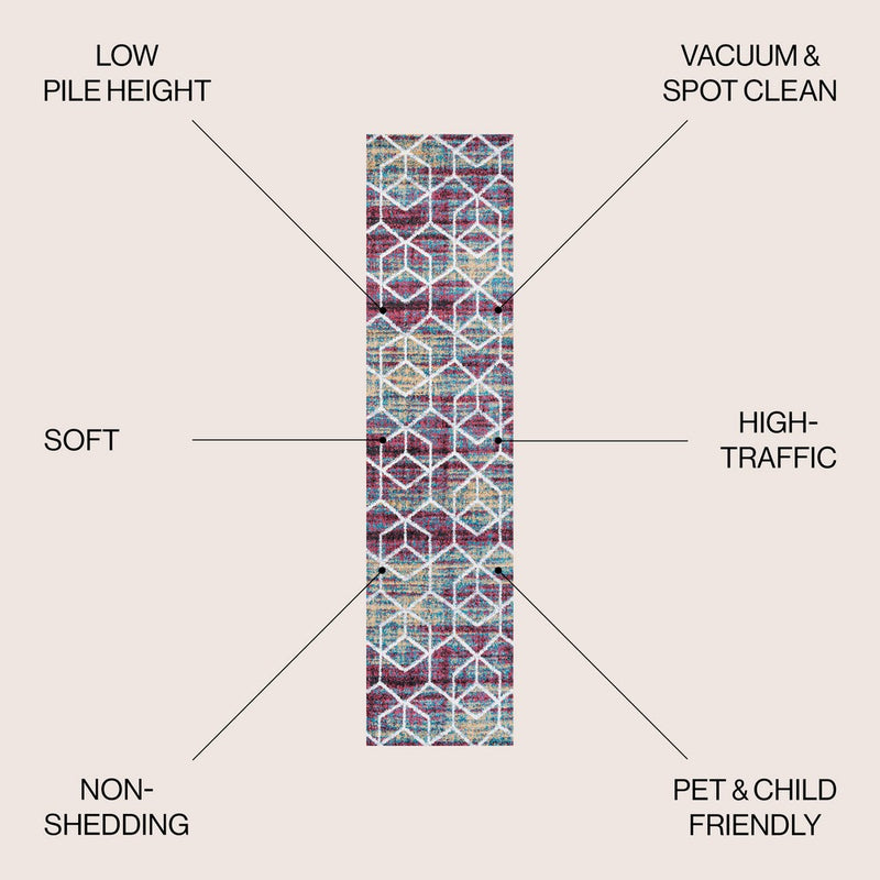Tumbling Blocks Modern Geometric Area Rug 2