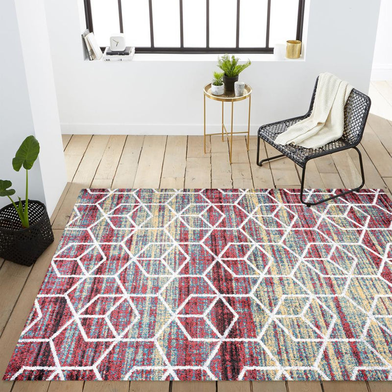 Tumbling Blocks Modern Geometric Area Rug 2