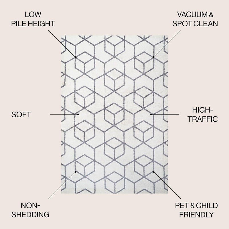 Tumbling Blocks Modern Geometric Area Rug 2