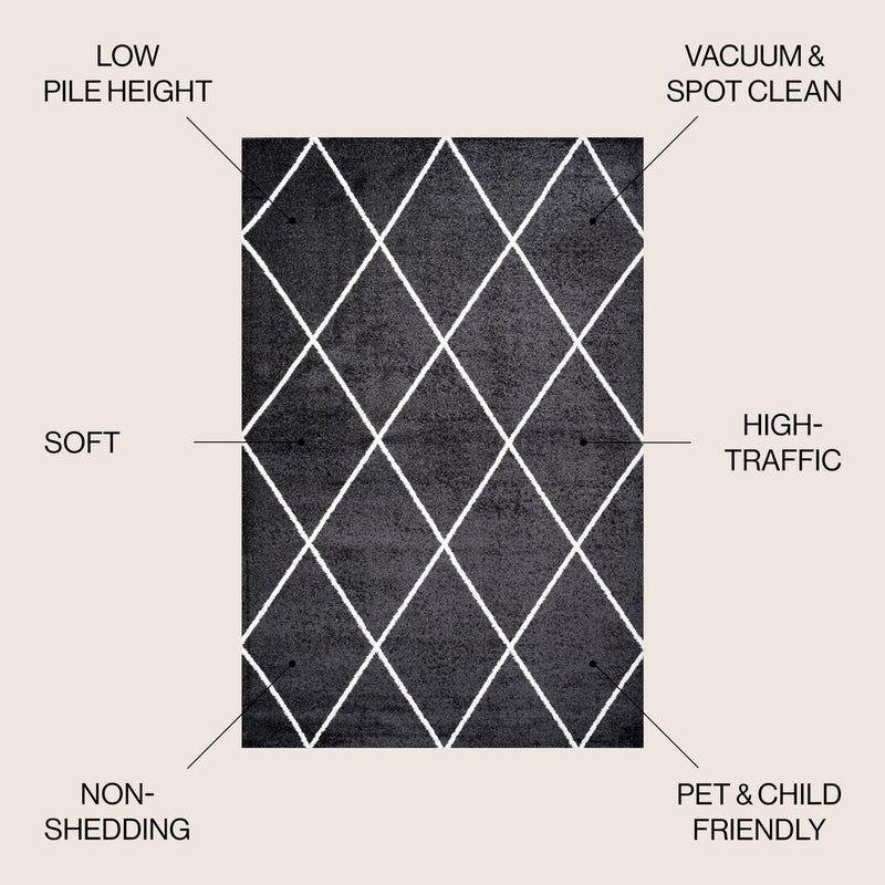 Cole Minimalist Diamond Trellis Area Rug