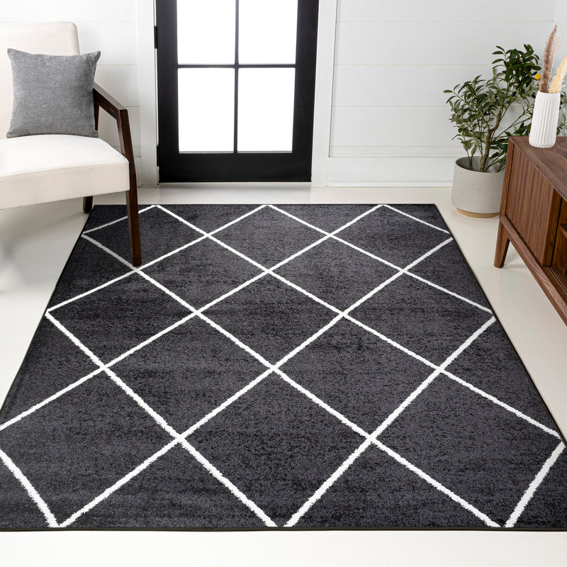 Cole Minimalist Diamond Trellis Area Rug