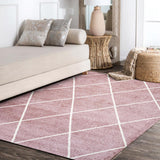 Cole Minimalist Diamond Trellis Area Rug